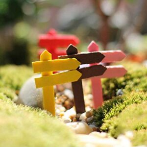 SPDD 10pcs Mini Wood Fence Signpost Craft Dollhouse Bonsai DIY Ornaments Miniature Signpost Fairy Garden Decor Fence Miniatures Landscape