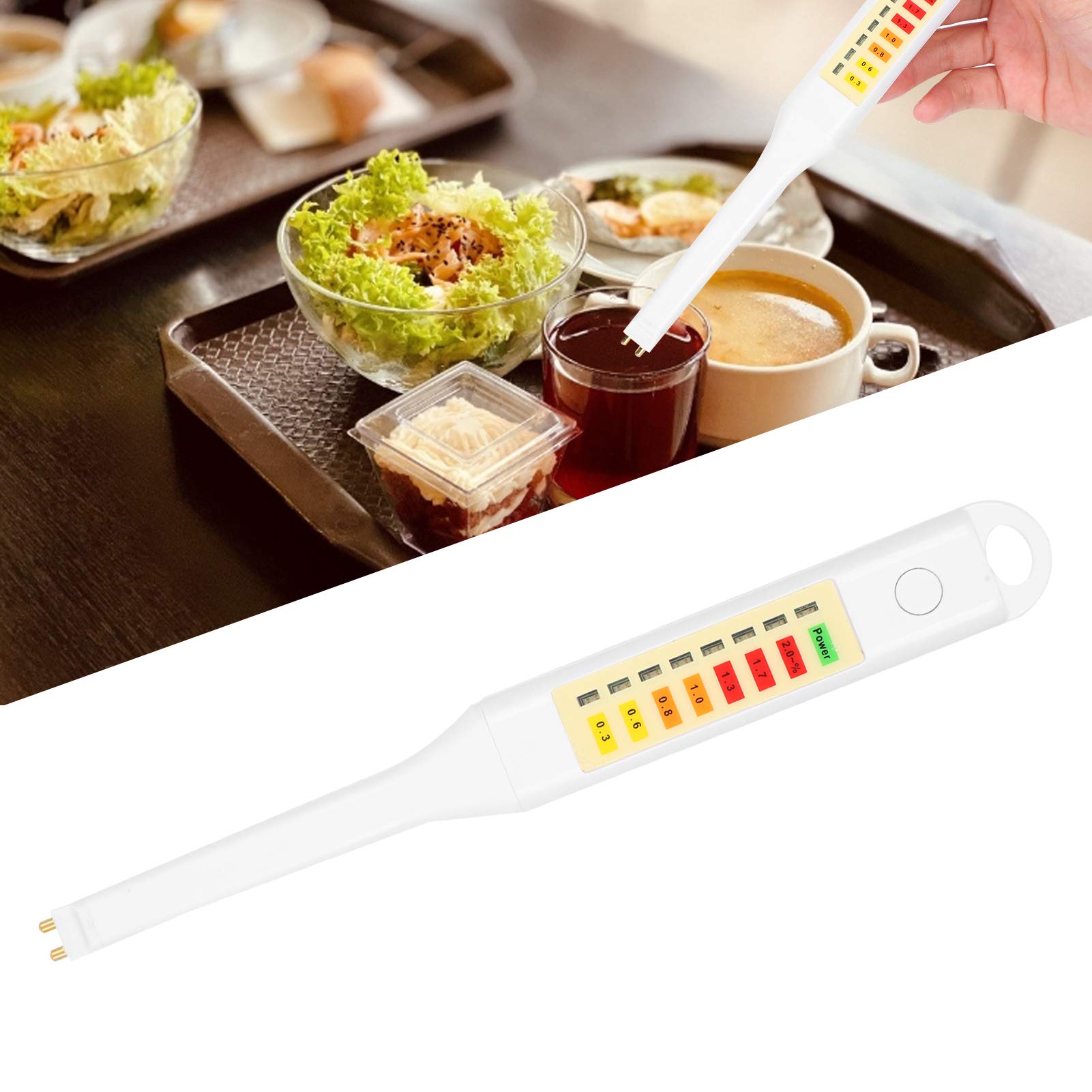 Jeanoko LED Salinity Meter Portable Handheld Electronic Food Salinity Tester Salinometer Soup Saltwater Hydrometer Analysis Detector Conductivity Tester for Home Kitchen