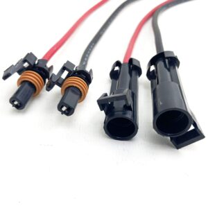 RCPW Spinner Repair Wiring Harness for Buyers SaltDogg TGS Tailgate Salt Spreaders Replaces 3020301 (Male + Female Kit, Black + Red Kit)