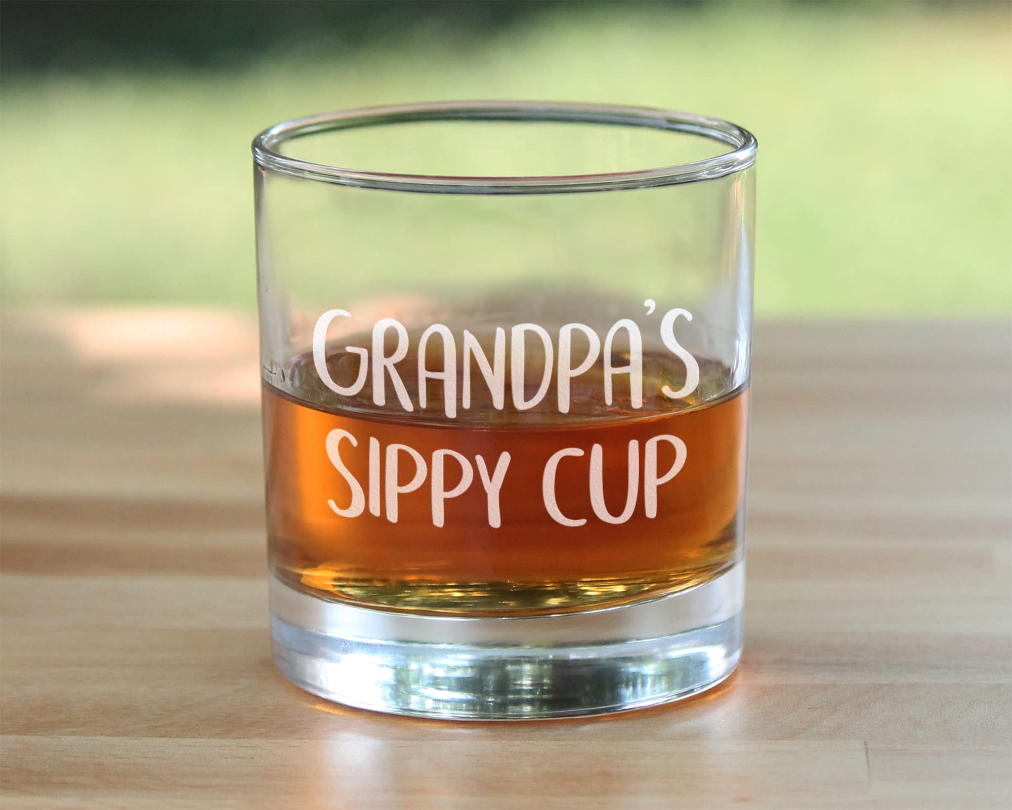 Grandpa's Sippy Cup - Unique Whiskey Rocks Glass for Grandfathers - Cute Grandparents Themed Gifts - 10.25 Oz