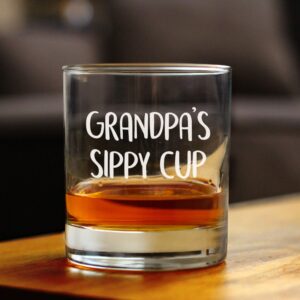 Grandpa's Sippy Cup - Unique Whiskey Rocks Glass for Grandfathers - Cute Grandparents Themed Gifts - 10.25 Oz