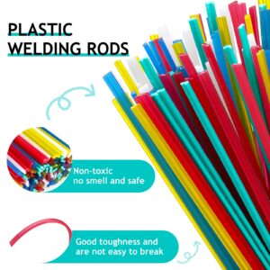 100 Pieces Plastic Welding Rods 7.9 Inch PP/PVC/PPR Plastic Welder Repair Rods for Car Bumpers and Daily Plastic Repair, 20 Pieces for Each Color