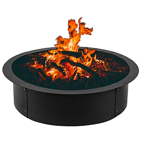 RYFT Fire Pit Ring 42-Inch Outer/36-Inch Inner Diameter Fire Pit Insert 2 mm Thick Heavy Duty Solid Steel Fire Pit Liner DIY Campfire Ring Above or In-Ground for Outdoor