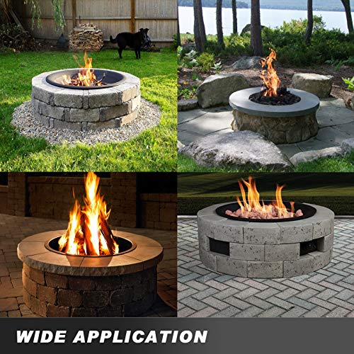 RYFT Fire Pit Ring 42-Inch Outer/36-Inch Inner Diameter Fire Pit Insert 2 mm Thick Heavy Duty Solid Steel Fire Pit Liner DIY Campfire Ring Above or In-Ground for Outdoor