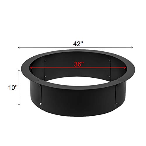 RYFT Fire Pit Ring 42-Inch Outer/36-Inch Inner Diameter Fire Pit Insert 2 mm Thick Heavy Duty Solid Steel Fire Pit Liner DIY Campfire Ring Above or In-Ground for Outdoor