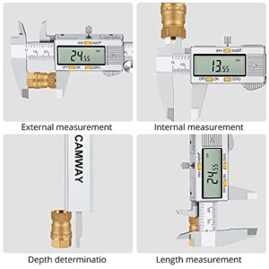 CAMWAY Digital Caliper 6Inch + Feeler Gauge Stainless Steel Electronic Vernier Caliper 150mm, Fractions/Inch/Metric Measuring Tool for Length Width Depth Inner Diameter Outer Diameter