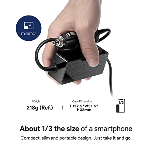 HKY 65W Car DC Adapter Compatible with DC 2.5 mm X 5.5 mm /2.1 mm X 5.5 mm Barrel Round Plug Positive tip 18 Volt 3 Amp 18V 3.5A 3A 2.5A 2A Car Charging Cord Cable Portable Power Station Charger