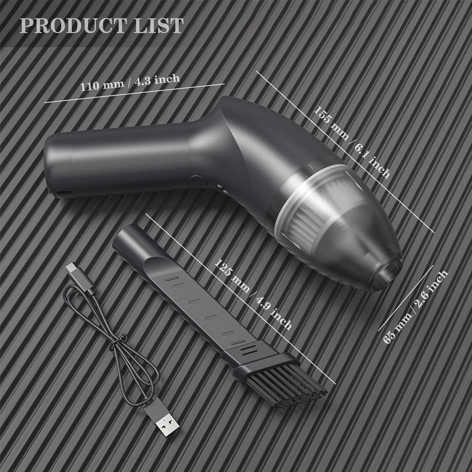 EASYOB Keyboard Cleaner|Mini Vacuum for Desk, Handheld Cordless Computer Vacuum Rechargeable (with LED Light) for Cleaning Hairs, Crumbs for Desktop, Piano, Car Interior & Sewing Machine Clean [A043]