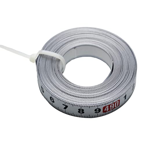 Meichoon Self-Adhesive Measuring Tape Sticky Steel Ruler Tape 1/2 x 16 ft, 5 m Left-Right Reading DC713