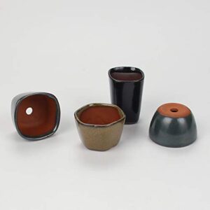 Happy Bonsai 12 Mini Glazed Pots 1.4 Inch