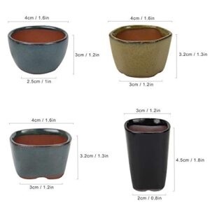 Happy Bonsai 12 Mini Glazed Pots 1.4 Inch