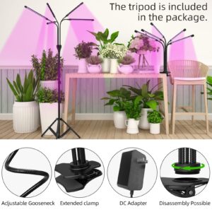 yoyomax Grow Light Plant Lights for Indoor Plants Full Spectrum LED Growing Lamps with Timer for House Greenhouse Seed Starting Succulent Growth Garden Seedlings (5 Heads)