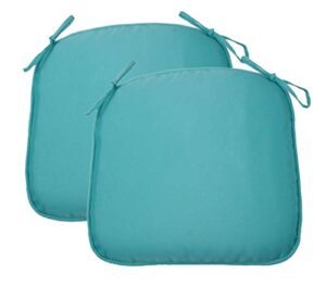 augld 2 pack water repellent patio chair cushion breathable 17"x16" seat cushion with ties teal