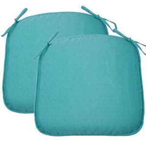 Augld 2 Pack Water Repellent Patio Chair Cushion Breathable 17"x16" Seat Cushion with Ties Teal
