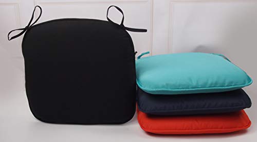 Augld 2 Pack Water Repellent Patio Chair Cushion Breathable 17"x16" Seat Cushion with Ties Teal