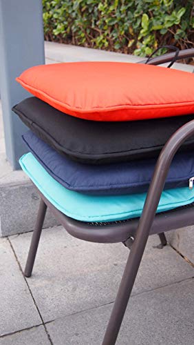 Augld 2 Pack Water Repellent Patio Chair Cushion Breathable 17"x16" Seat Cushion with Ties Teal