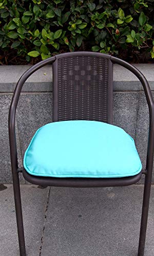 Augld 2 Pack Water Repellent Patio Chair Cushion Breathable 17"x16" Seat Cushion with Ties Teal