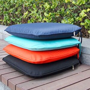 Augld 2 Pack Water Repellent Patio Chair Cushion Breathable 17"x16" Seat Cushion with Ties Teal