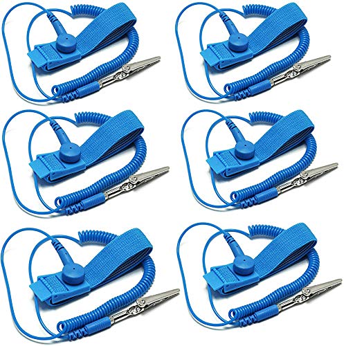 Antistatic Wrist Strap，Adjustable ESD Wrist Band Fits - 6 Pack for Working on Sensitive Electronic Devices