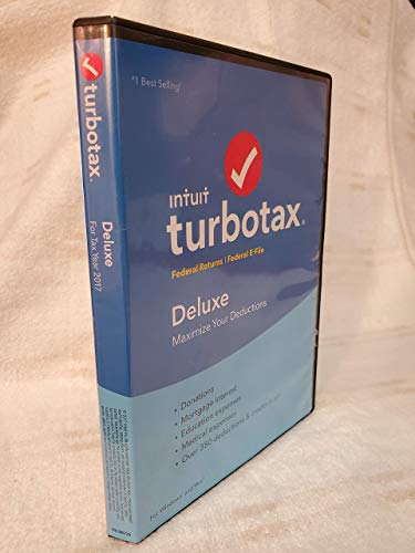 Turbotax 2017 Deluxe Federal Tax Software CD [PC / Mac] [Old Version]