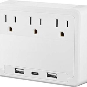 Insignias 3-Outlet3-USB Surge Protector - White