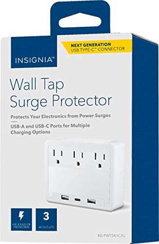 Insignias 3-Outlet3-USB Surge Protector - White