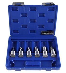 accusize industrial tools 6pcs/set h.s.s. fully ground drill set with 3/4" weldon shank, 1inch cutting depth, 0519-2501