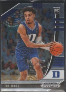 2020-21 panini prizm draft picks #37 tre jones rc rookie duke blue devils basketball trading card