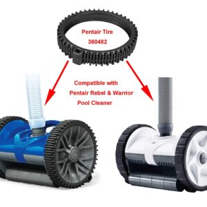 ATIE Pool Cleaner Tire Kit with Large Hump Replacement Compatible with Pentair Kreepy Krauly Rebel/Warrior Pool Cleaner V2 Tire Kit 360482 and Tire Kit 360287 (2 Pack)