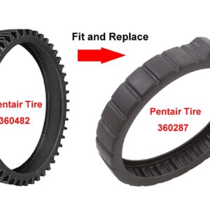 ATIE Pool Cleaner Tire Kit with Large Hump Replacement Compatible with Pentair Kreepy Krauly Rebel/Warrior Pool Cleaner V2 Tire Kit 360482 and Tire Kit 360287 (2 Pack)