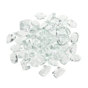 onlyfire 1/2-Inch Polygon Fire Glass, 10 Pound Pack Glass Rock for Fireplace Fire Pit & Lanscaping, High Luster Crystal