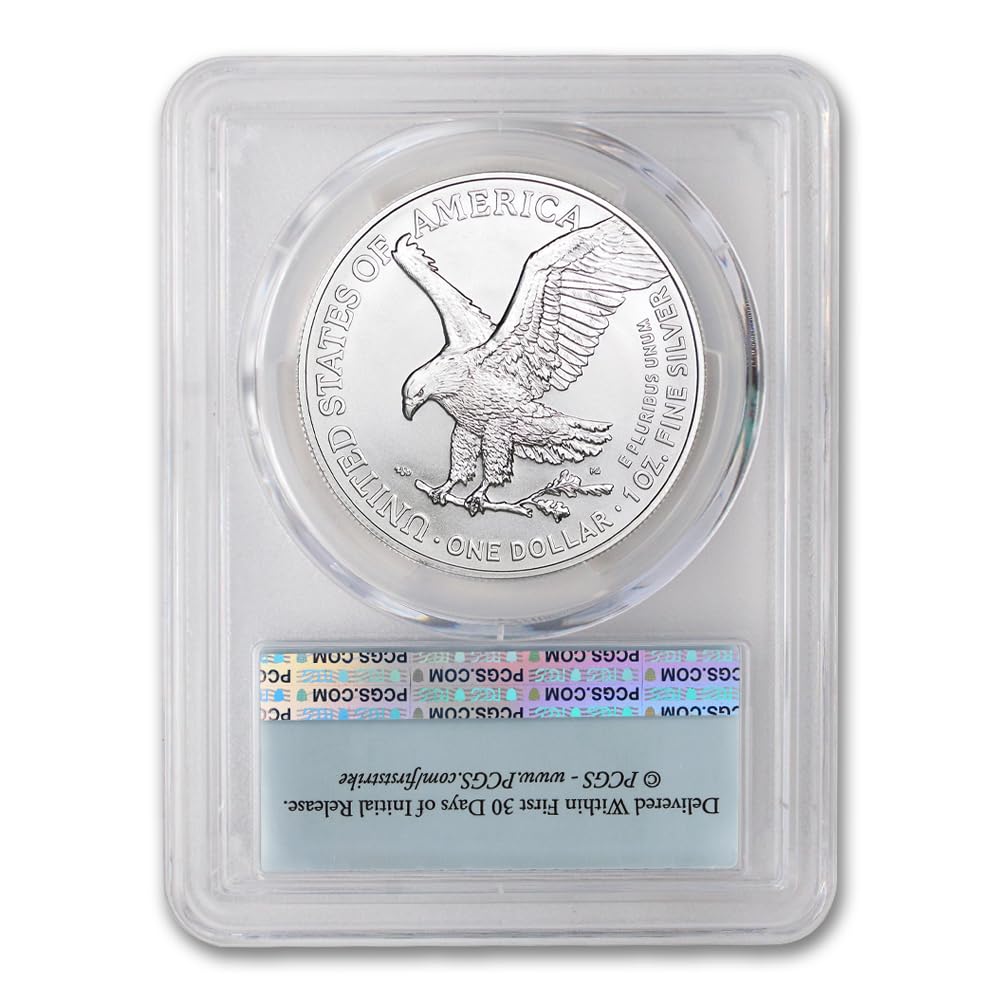 2024 1 oz American Silver Eagle Coin MS-70 (First Strike - Flag Label - Struck at West Point) $1 PCGS MS70