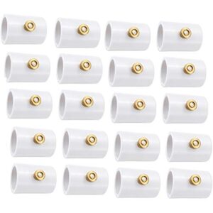 mornajina 20 packs 1/2" pvc misting nozzles coupling with brass mist nozzle replacement head for outdoor misting cooling system, atomizing misting sprayer with steel atomizing nozzle 0.016" orifice