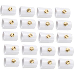 Mornajina 20 Packs 1/2" PVC Misting Nozzles Coupling with Brass Mist Nozzle Replacement Head for Outdoor Misting Cooling System, Atomizing Misting Sprayer with Steel Atomizing Nozzle 0.016" Orifice