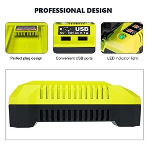 Compatible with Ryobi Battery Charger OP401 40V, WaxPar OP401 Battery Charger Compatible with Ryobi 40V Lithium Battery OP4015 OP4026 OP4026A OP4030 OP4040 OP4050 OP4050A