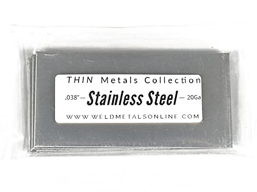 Thin Metals TIG Welding Starter Kit - 20 Carbon Steel .036” Coupons, 20 Stainless Steel .038" Coupons, 20 Aluminum .032" Coupons - 1 Universal Tungsten - Carbon Steel, Stainless Steel, Aluminum Filler