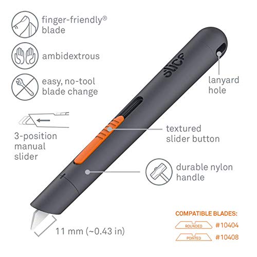 Slice Manual Pen Cutter, Safe Ceramic Box Cutter Lasting 11x Longer than Metal, Box Opener, 12 Pack