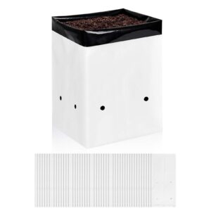 ipower glgrowbagfilm1x50 50-pack 1 gallon black and white grow bags panda film containers for plants, seedling and rooting, square shape