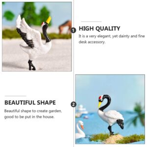 DOITOOL 3pcs Miniature Feathered Red-Crowned Crane Fake Birds Statue Fairy Garden Ornaments Plant Pots Bonsai Crafts Micro Landscape Decoration