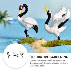 DOITOOL 3pcs Miniature Feathered Red-Crowned Crane Fake Birds Statue Fairy Garden Ornaments Plant Pots Bonsai Crafts Micro Landscape Decoration