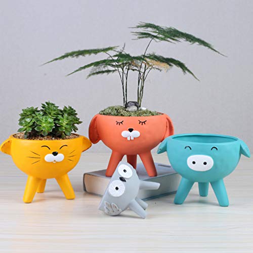 Happyyami 1pc Dino Flower Pot Cactus Planter Pot Animal Flower Pot Ceramic Earring Holder Animal Planter Pot Animal Ring Holder Ceramic Succulent Pots Bonsai Plant Vase Mini Flower Pot Stand