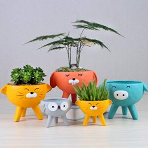 Happyyami 1pc Dino Flower Pot Cactus Planter Pot Animal Flower Pot Ceramic Earring Holder Animal Planter Pot Animal Ring Holder Ceramic Succulent Pots Bonsai Plant Vase Mini Flower Pot Stand