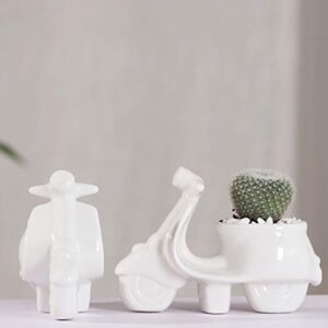 Happyyami Skeleton Decor 1pc Cartoon Flower Pot Ceramic Flower Pot Fleshy Flower Pot Flower Pots Bonsai Pot Desktop Bonsai Holder para De Mujer Interior Desk Topper Sculpture White Plant