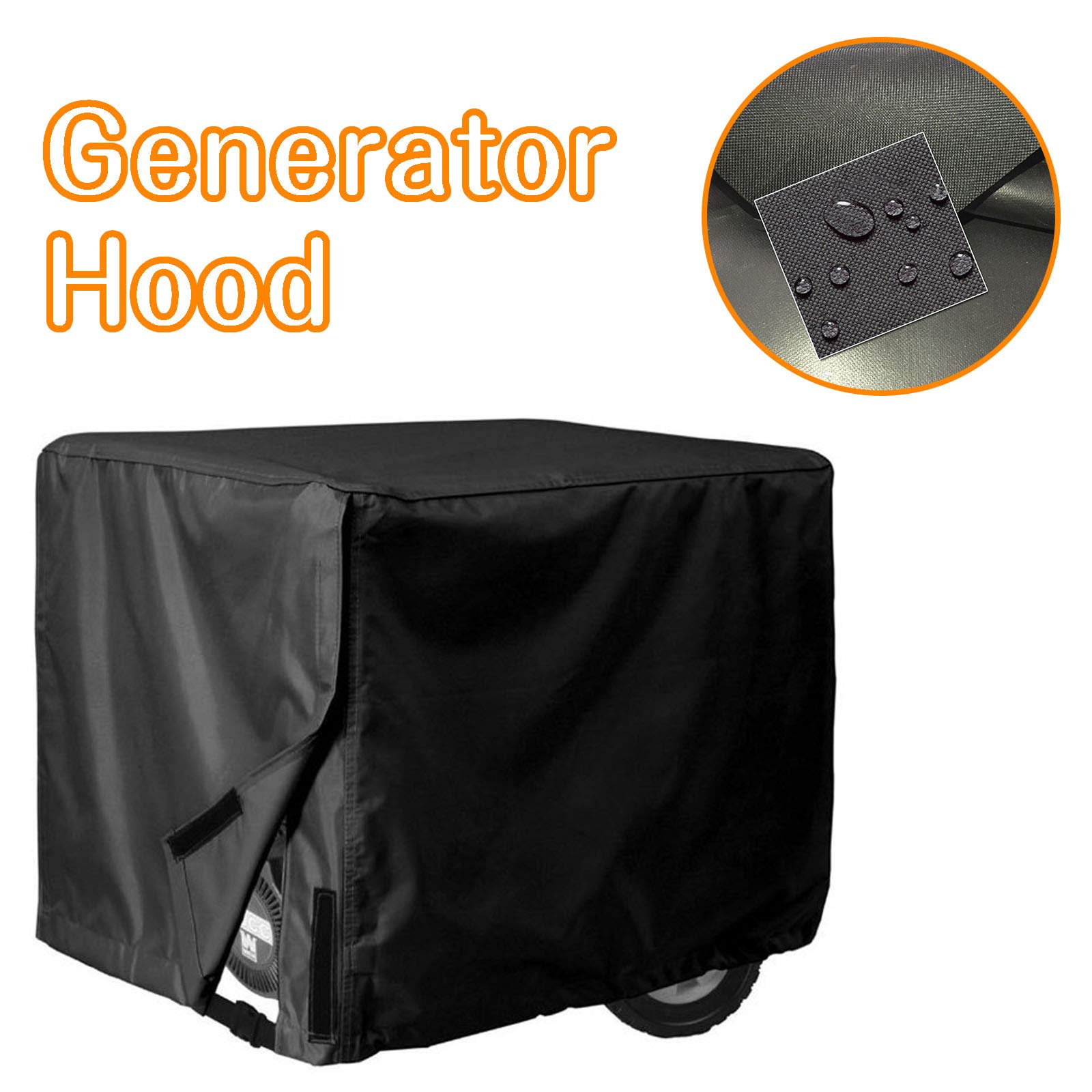 Portable Generator Covers While Running for Square 600D Polyester Universal Waterproof Generator Cover for Outside Generator Running Cover(26inX20inX20in)