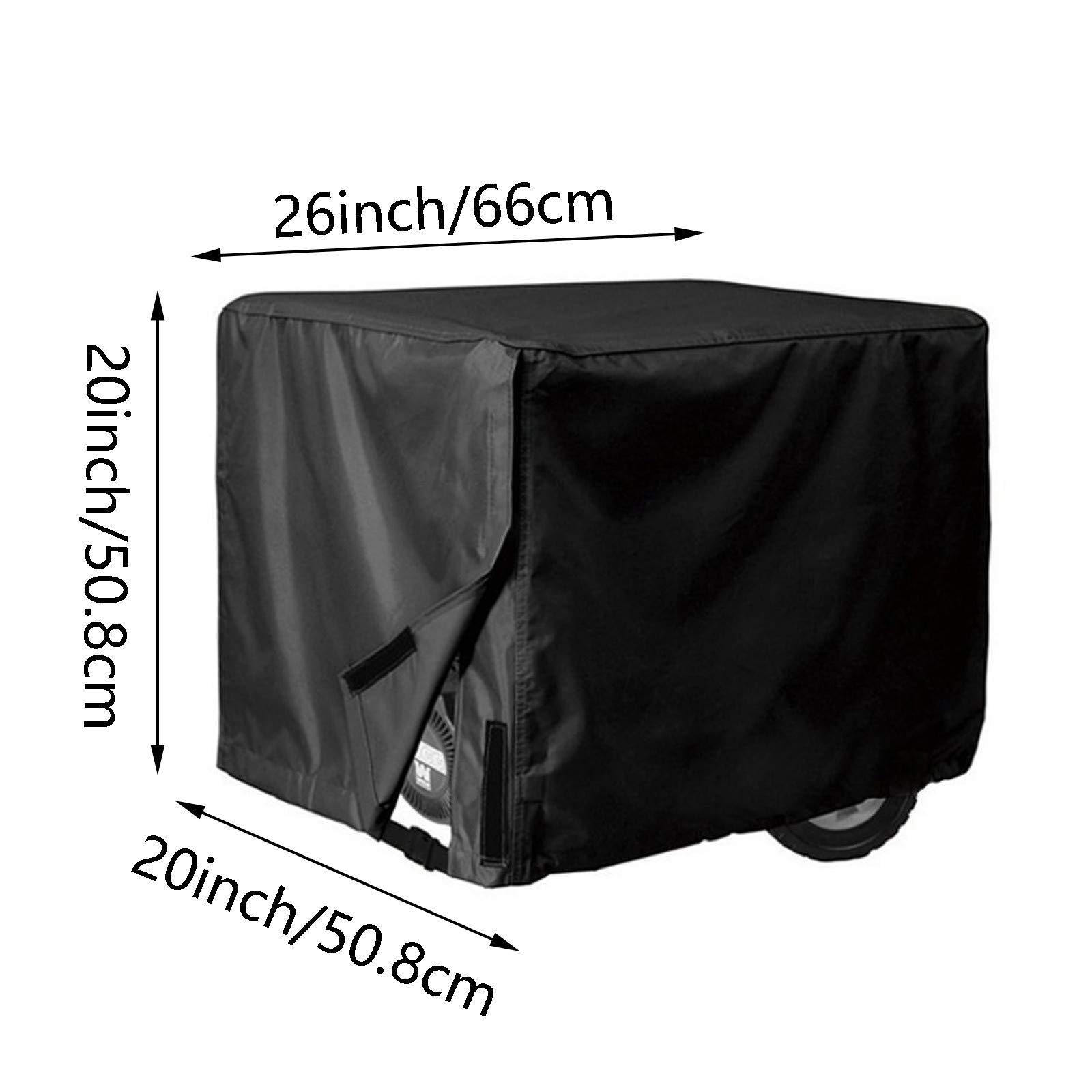 Portable Generator Covers While Running for Square 600D Polyester Universal Waterproof Generator Cover for Outside Generator Running Cover(26inX20inX20in)