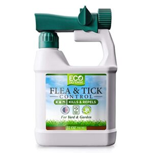 eco defense flea, tick, and mosquito spray for yard and perimeter - safe around kids, pets, plants - outdoor barrier control & repellent - ready-to-spray covers up to 5,000 sq ft