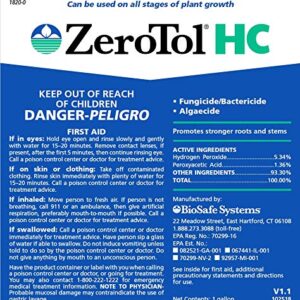 BioSafe Systems ZeroTol HC, Broad Spectrum Algaecide, Bactericide, and Fungicide, Peroxyacetic Acid, Kills Mold, Single 6200-1, 1 Gallon, Case of 4