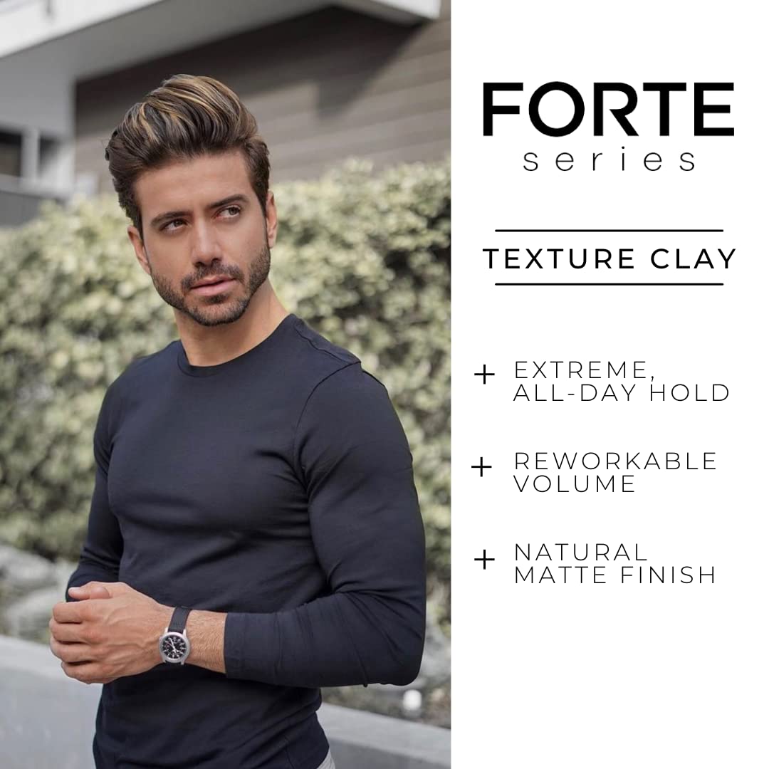 Alex Costa Hair Clay for Men by Forte Series Extreme Hold Men's with Natural Ingredients to Add Texture, Volume and Definition to Thick/Coarse Hair Premium Men's Hair Styling Products