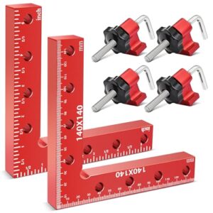 w b d weibida 90 degree clamps for woodworking, positioning squares right angle clamps 2 pack, 5.5" x 5.5" (140 x 140mm) aluminum alloy corner clamps tools for cabinets, picture frame, drawers