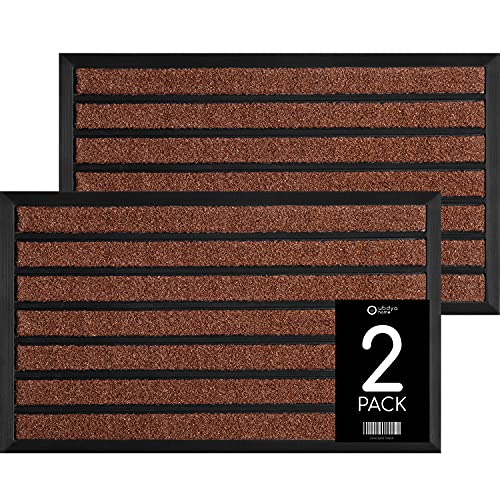 2 Pack - Door Mat - Outdoor Mat - Front Door Mat - Welcome Mats Outdoor - Door Mats Outdoor - Front Door Mat Outdoor Entrance - Doormat - 30x18 - Front Door Mat Outdoor - Dark Brown Door Mat